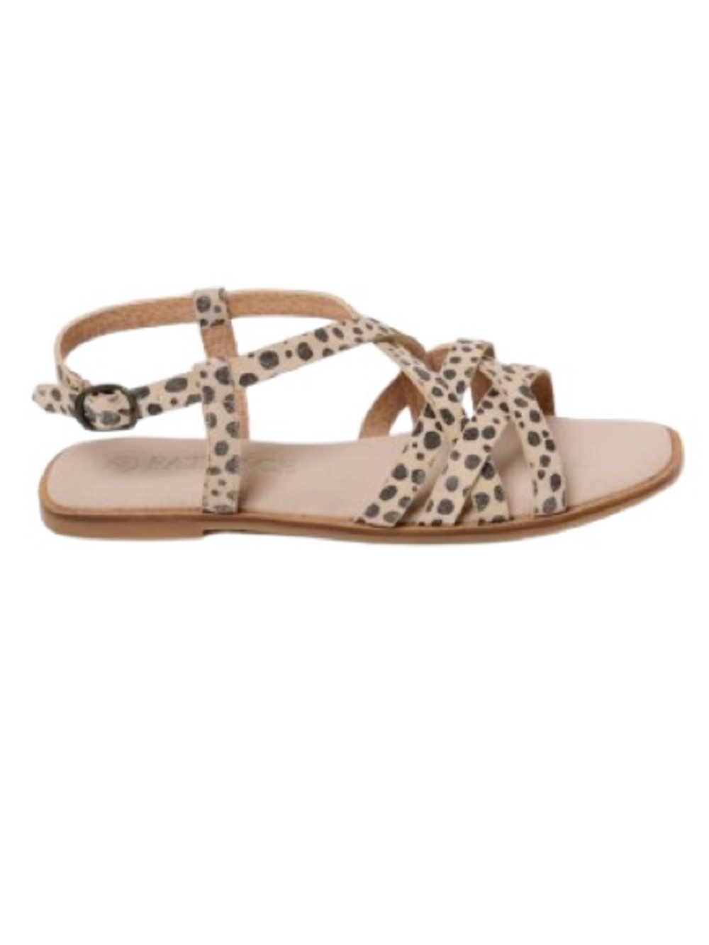Fat Face Estelle Natural Suede Strap Sandals Sz39 Beige Leopard Animal Print New
